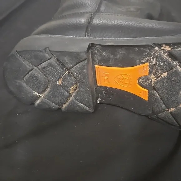 Men's Ariat Black Leather Cowboy Boots - Picture 9 of 13